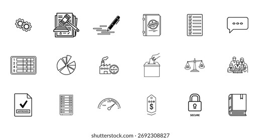 Review icon set. Editable stroke. For website marketing design, app, template, ui, etc. vector illustration 