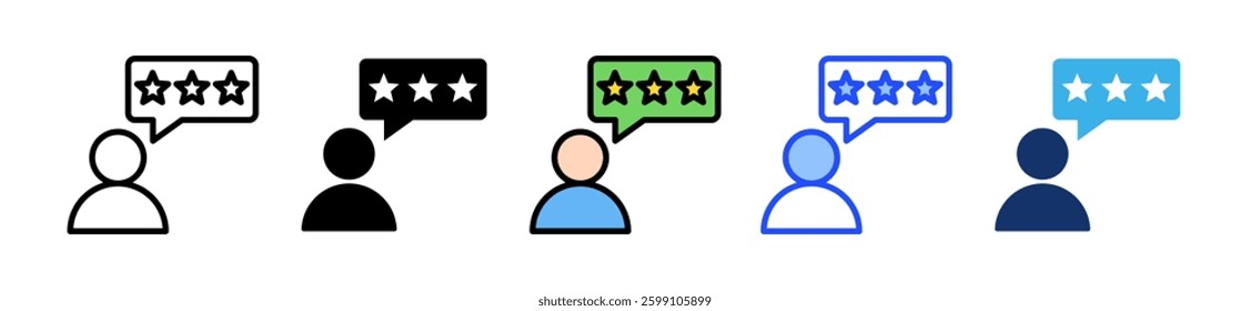 Review Icon Set With Multiple Style Collection
