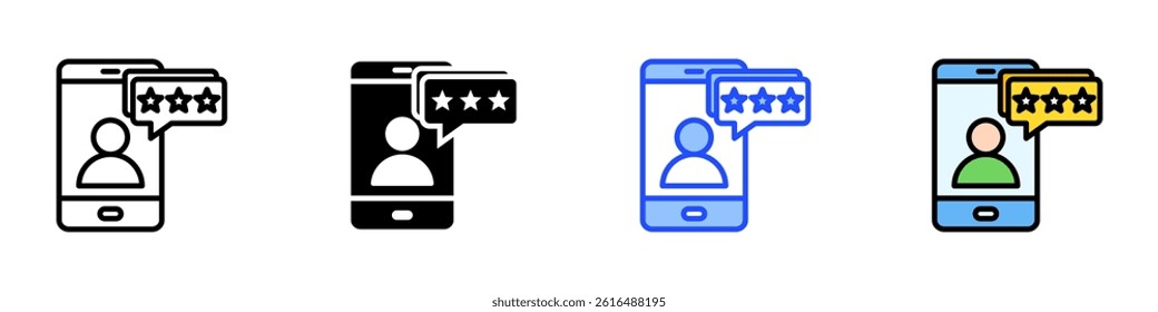 Review Icon Set With Multiple Style Collection
