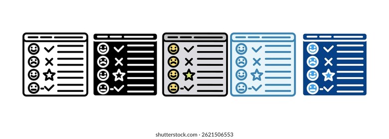 Review Icon Set Multiple Style Collection