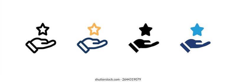 Review icon set multiple style collection. Vector illustration.