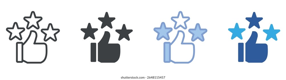 Review icon set multiple style collection