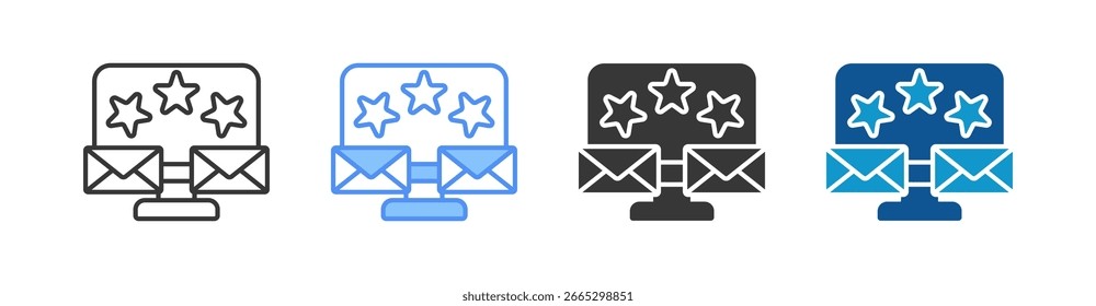 Review Icon Set Colección de estilos múltiples