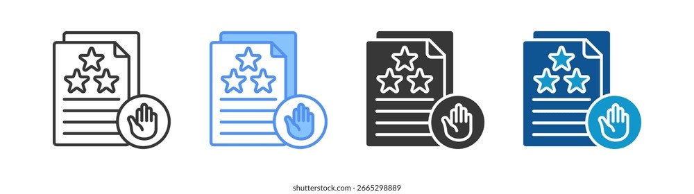 Review Icon Set Colección de estilos múltiples