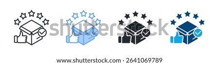 Review Icon Set Multiple Style. Design In Outline, Blue, Glyph, Dualtone
