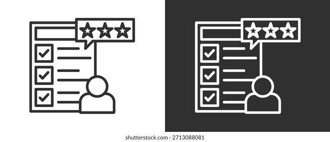 Evalúa Icon Set Colección De Vector Aislado En Blanco Y Negro