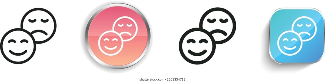 review icon. Thin Linear, Regular and Button Style Design Isolated On White Background