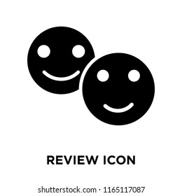 Review icon vector isolated on white background, Review transparent sign , black symbols