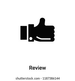 Review icon vector isolated on white background, logo concept of Review sign on transparent background, filled black symbol
