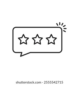 Review icon vector isolated on white background.