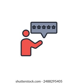 review icon. vector.Editable stroke.linear style sign for use web design,logo.Symbol illustration.
