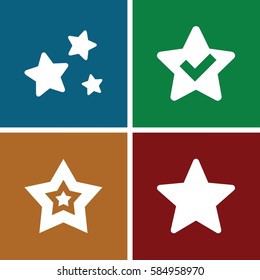 review icons set. Set of 4 review filled icons such as 