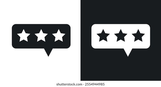 Review icons in solid black and white colors