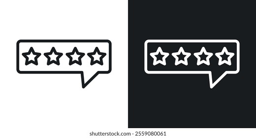 Review icons. vector set in black colors