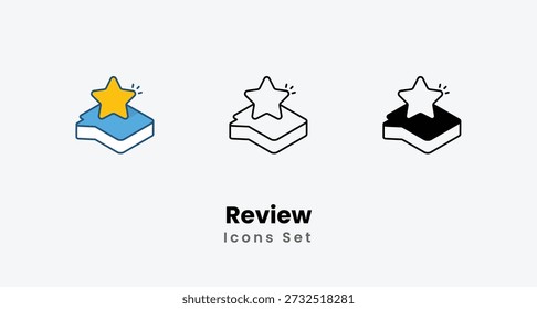 Review icons vector set stock illustration