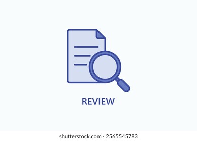 Review isolated vector, icon or logo sign symbol illustration