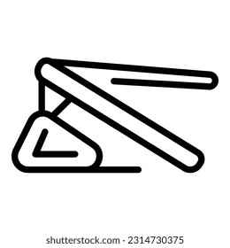 Review laptop stand icon outline vector. Computer desk. Work posture