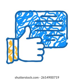 review with like doodle icon sketch vector. review with like sign. isolated symbol illustration