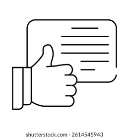 review with like line icon vector. review with like sign. isolated contour symbol black illustration