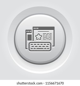 Review Line Icon. Client Satisfaction symbol. Customer Relationship Management. Isolated UI element.