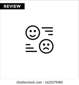 Review line icon and solid vector sign, linear outline logo design illustration on white backround