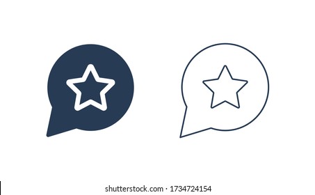 Icono minimalista del vector de línea de revisión. Símbolo vector de elección de estrella. Iconos de retroalimentación establecidos para el diseño web. Moderno plano como icono favorito para el diseño de aplicaciones. Signo aprobado mínimo lineal plana 