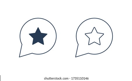 Icono minimalista del vector de línea de revisión. Símbolo vector de elección de estrella. Iconos de retroalimentación establecidos para el diseño web. Moderno plano como icono favorito para el diseño de aplicaciones. Signo aprobado mínimo lineal plana 