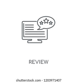 Review linear icon. Review concept stroke symbol design. Thin graphic elements vector illustration, outline pattern on a white background, eps 10.