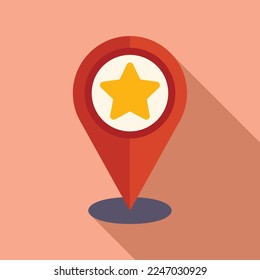 Review location icon flat vector. Customer trust. Star quality