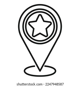 Review location icon outline vector. Customer trust. Star quality