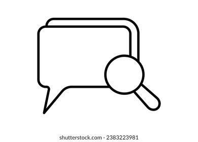 review magnifying glass icon. Icon related to Feedback and Review. suitable for web site, app, user interfaces, printable etc. Line icon style. Simple vector design editable