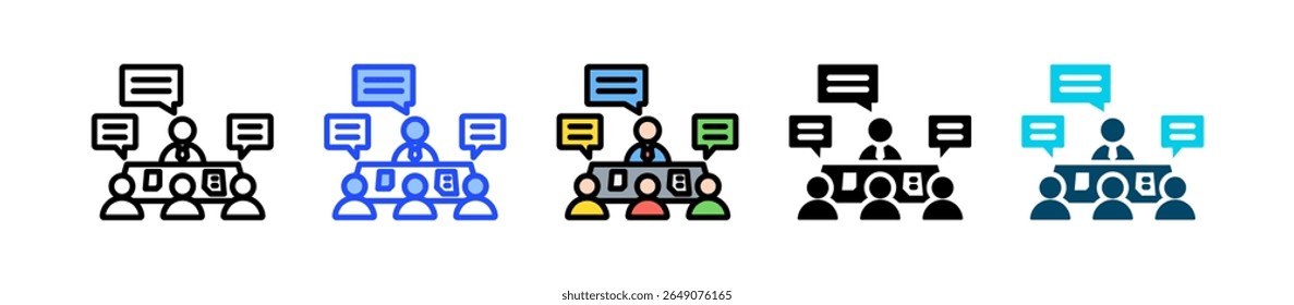 Review Meting Icon Collection With Multiple Styles