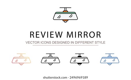 Review Mirror icon design with white background stock illustration