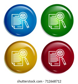 Review multi color gradient glossy badge icon set. Realistic shiny badge icon or logo mockup