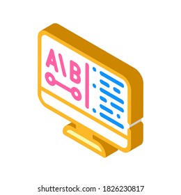 review on computer screen isometric icon vector. review on computer screen sign. isolated symbol illustration