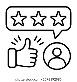 Review Outline Icon Vector Illustration