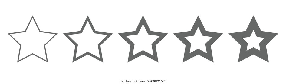 Review Outline Stars Five Star Feedback Rating Icon.