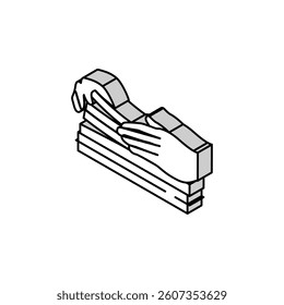 review paper document isometric icon vector. review paper document sign. isolated symbol illustration