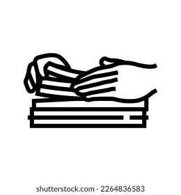 revisar el vector de icono de línea de documento de papel. revisar el signo del documento de papel. símbolo de contorno aislado ilustración negra
