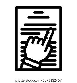 review paper document line icon vector. review paper document sign. isolated contour symbol black illustration