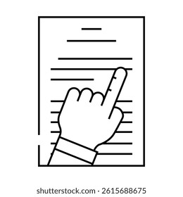 review paper document line icon vector. review paper document sign. isolated contour symbol black illustration