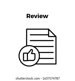 review or paper and  thumb icon vector. perfect review or paper and  thumb vector - symbol. beautiful  review  element. web design and mobile design. premium quality element-vector.