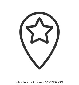 review point, linear icon. Editable stroke