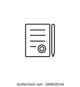 Review, printed sheet simple thin line icon vector illustration