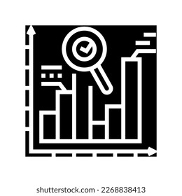 revisar el vector de icono de glifo de progreso. signo de progreso de revisión. ilustración de símbolo aislado