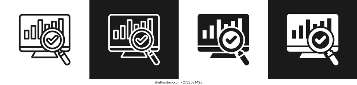 Línea De Progreso N Estilo De Icono De Glifo En Blanco Y Fondo