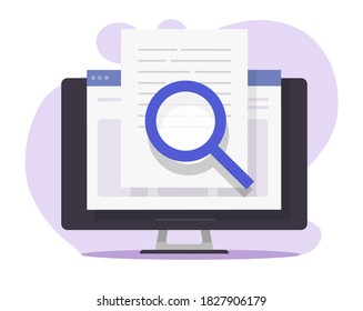 Review quality control, expertise text research content online on computer pc, digital document file evidence check analysis, article inspect concept, law legal proof information searching or editing