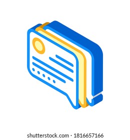 review quote frame isometric icon vector. review quote frame sign. isolated symbol illustration