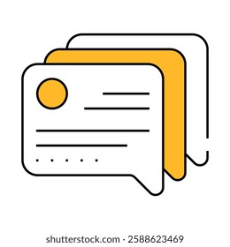 review quote frame line icon vector. review quote frame sign. isolated symbol illustration