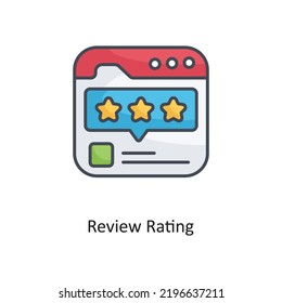 Review Rating Filled Outline Vector Icon Design illustration on White background. EPS 10 File